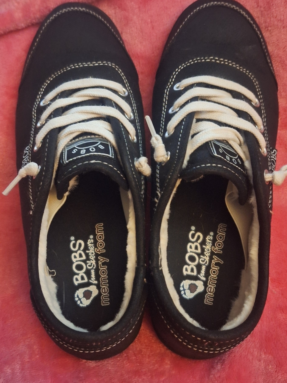 Skechers BOBS B Cute Faux Fur Black Slip-Ons